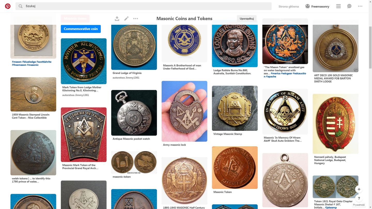 MAsonic Coins and Tokens Gallery