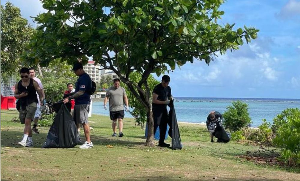 Guam/U.S. - Navy sailors, Freemasons join forces to beautify Ypao Beach
