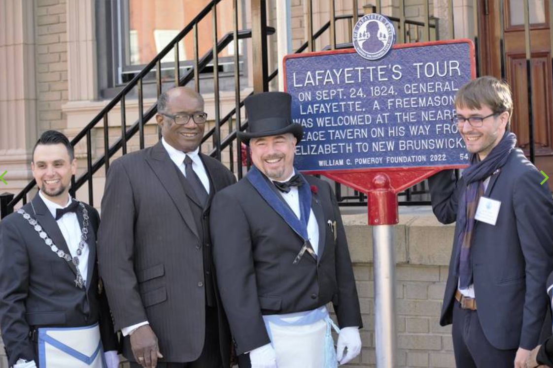 New York/U.S. - Local Masonic Lodge Places Marker Commemorating Lafayette's Visit to Rahway