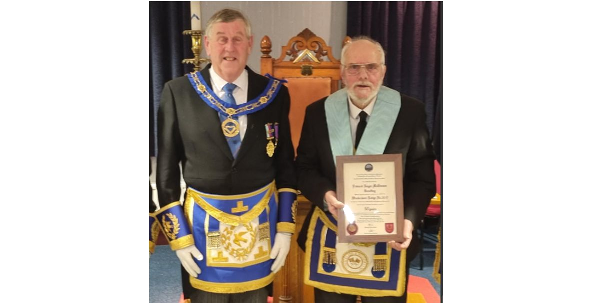 Cumbria/England - Roger Mallinson MBE celebrated his 50th year with Freemasons