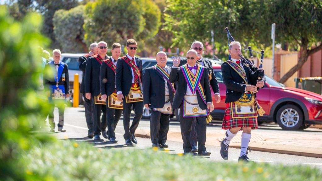 Australia - Freemasons display colourful regalia for the first time in 43 years during combined church service