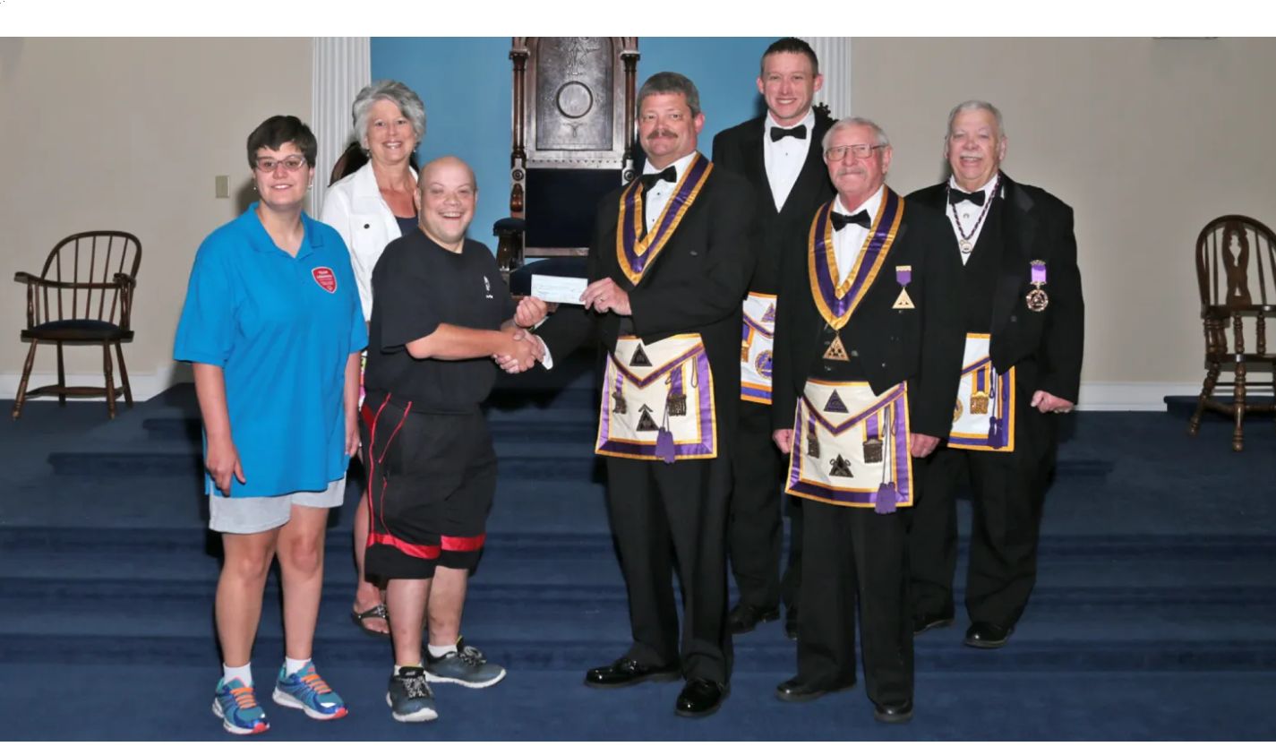 Pennsylvania/US - Lebanon Masonic Council No. 27 donates $1,000 to Special Olympics for uniforms
