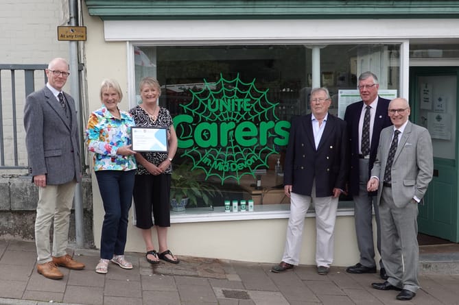Devonshire/England - Freemasons commit £12,966 to Mid Devon carers charity in next 3 years