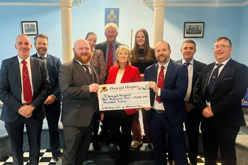 Ireland - Letterkenny Freemasons make a donation to Donegal Hospice.