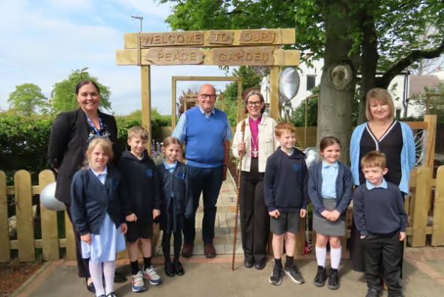 Northumberland/England - Peace Garden in place at school after donation by the Freemasons